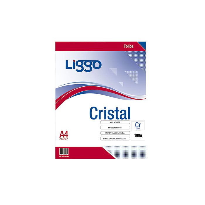 Folios Liggo A4 Cristal - Paquete X 10 - El Estanco SA